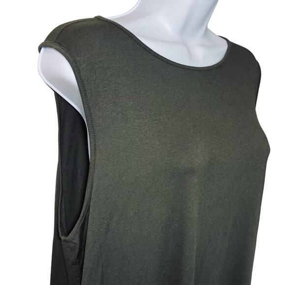 J. Jill Wearever Layering Tank Top Sleeveless Dark Olive Size Large Petite New - Picture 8 of 16